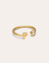 Anillo Personalizado Letter Spark Acero Baño Oro