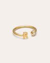 Anillo Personalizado Letter Spark Acero Baño Oro