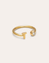 Anillo Personalizado Letter Spark Acero Baño Oro