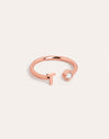 Letter Diamond Personalized Rose Gold Ring