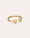 Anillo Personalizado Letter Spark Acero Baño Oro