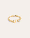 Letter Diamond Personalized Gold Ring