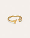 Anillo Personalizado Letter Spark Acero Baño Oro