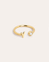 Letter Diamond Personalized Gold Ring