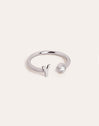 Letter Diamond Personalized Silver Ring