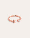 Letter Diamond Personalized Rose Gold Ring