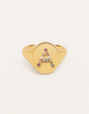 Singnet Letter Colors Personalized Gold Ring