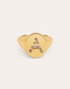 Singnet Letter Colors Personalized Gold Ring