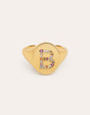 Singnet Letter Colors Personalized Gold Ring