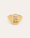 Singnet Letter Colors Personalized Gold Ring