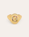 Singnet Letter Colors Personalized Gold Ring