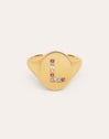 Singnet Letter Colors Personalized Gold Ring