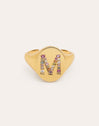 Singnet Letter Colors Personalized Gold Ring