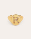 Singnet Letter Colors Personalized Gold Ring