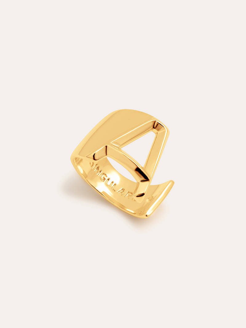 Personalisierter Signet Letter Ring vergoldet