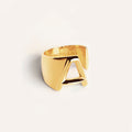 Anillo Personalizado Letter Signet Baño Oro