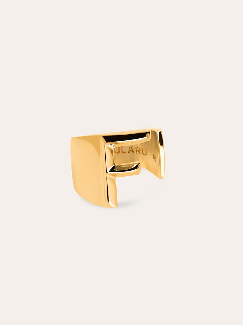 Personalisierter Signet Letter Ring vergoldet