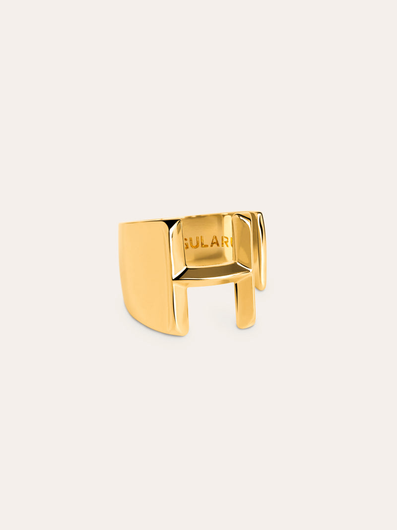 Personalisierter Signet Letter Ring vergoldet