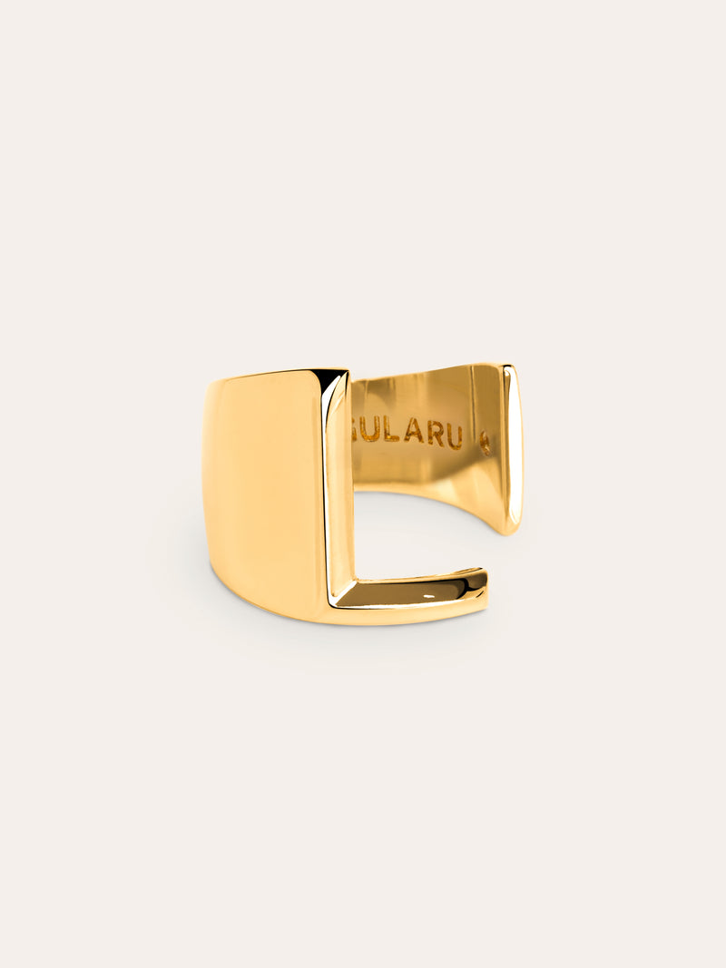 Personalisierter Signet Letter Ring vergoldet