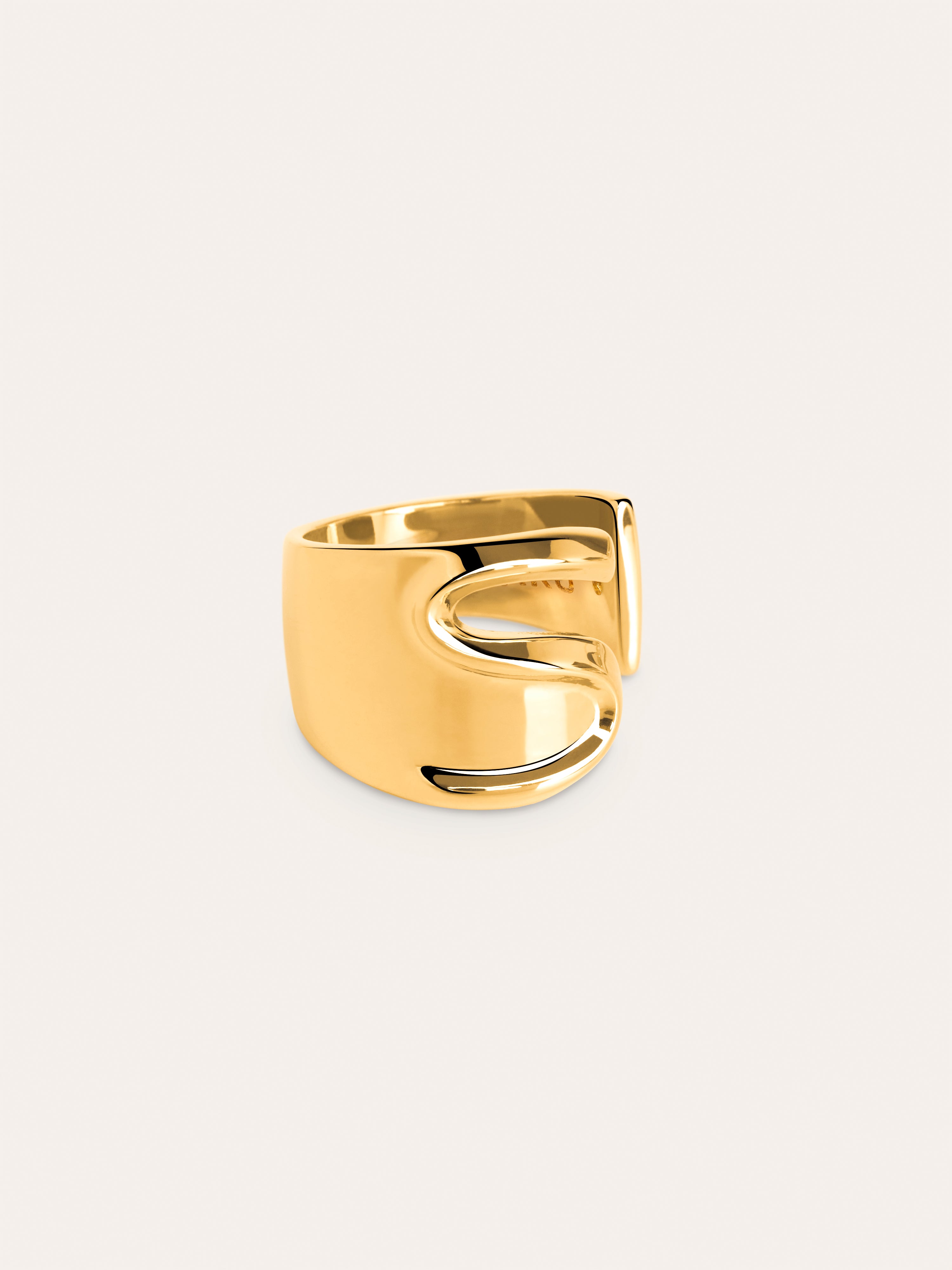 Anillo Personalizado Letter Signet Baño Oro