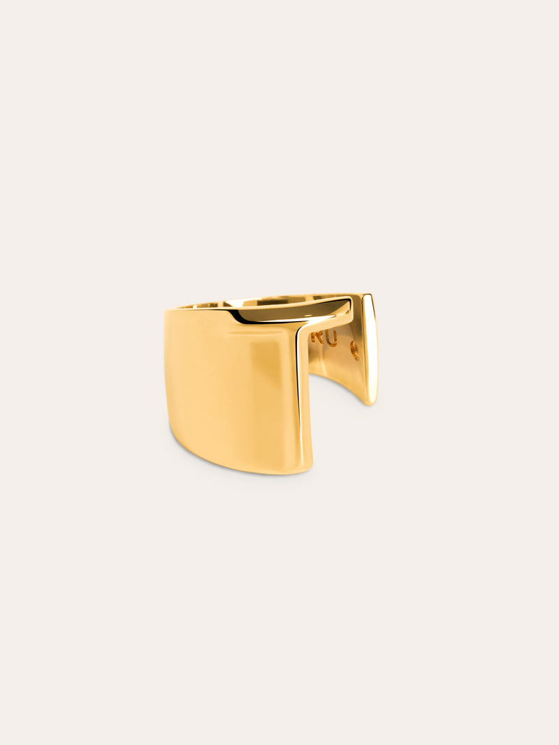 Personalisierter Signet Letter Ring vergoldet