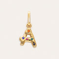 Personalized Initial Charm Organic Colors 18kt Gold Plated