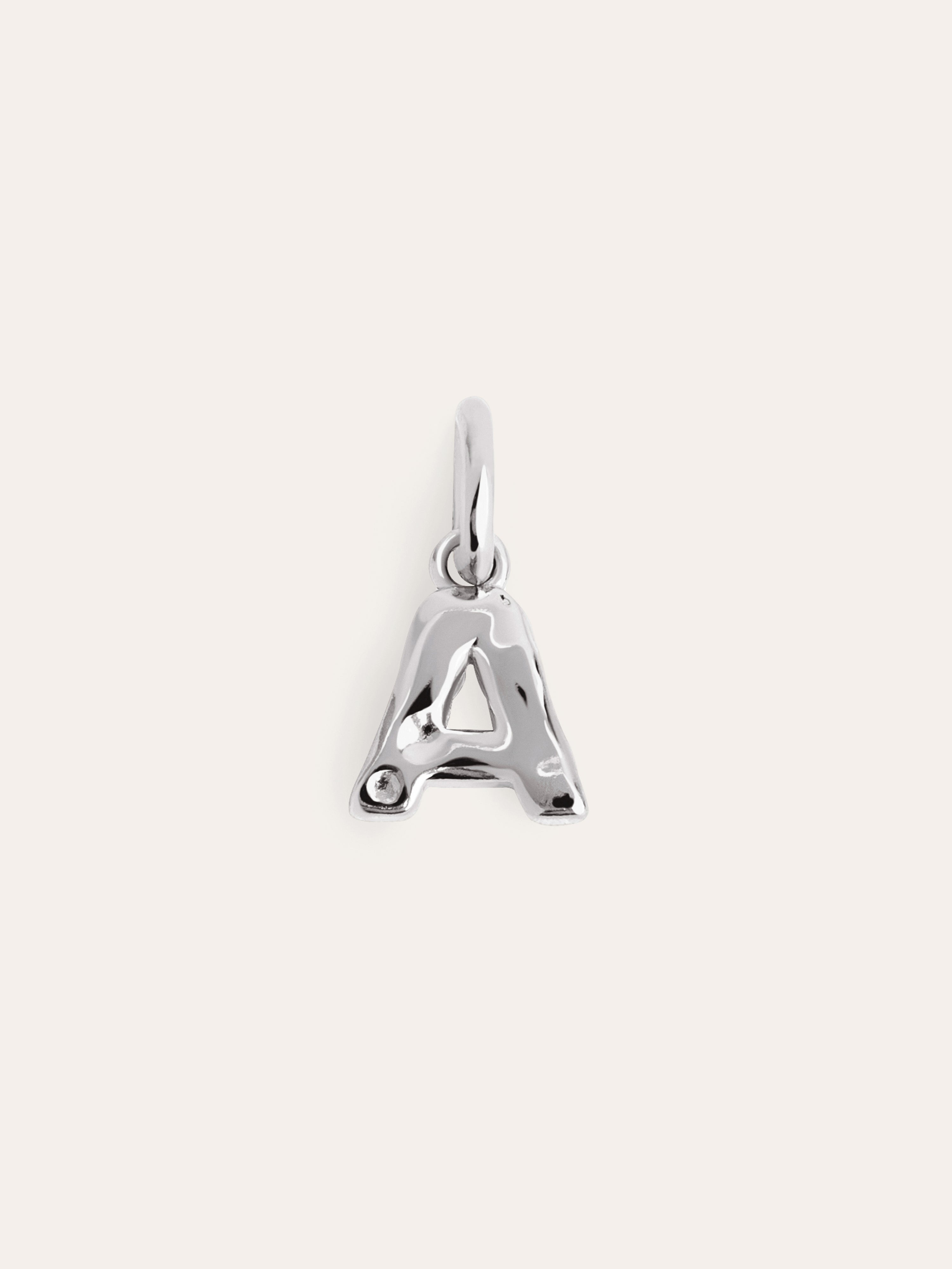 Letter Organic Silver Charm 