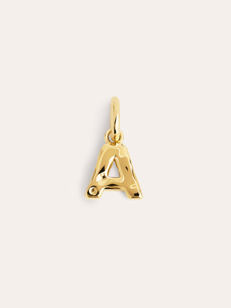 Organic Letter Charm Silber, vergoldet