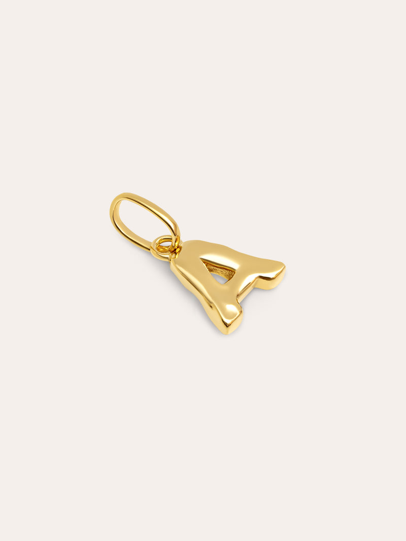 Organic Letter Charm Silber, vergoldet