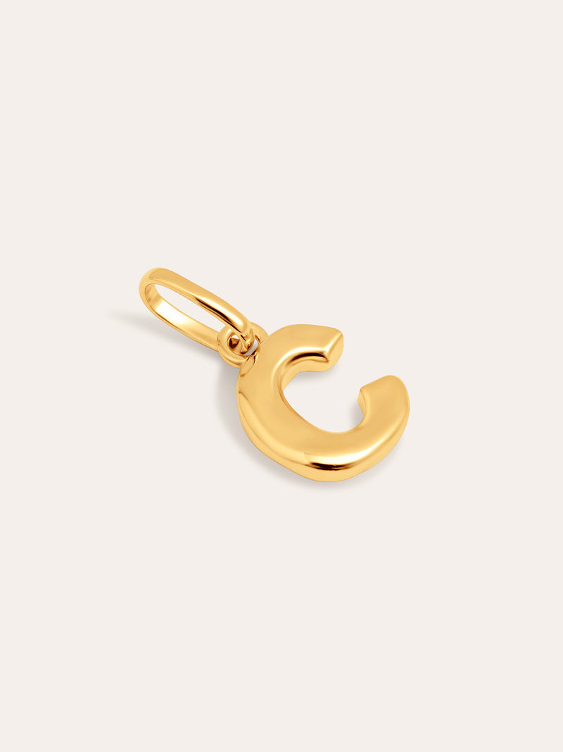Organic Letter Charm Silber, vergoldet