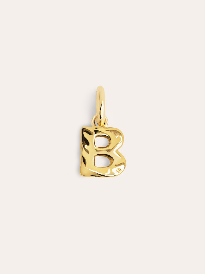 Organic Letter Charm Silber, vergoldet