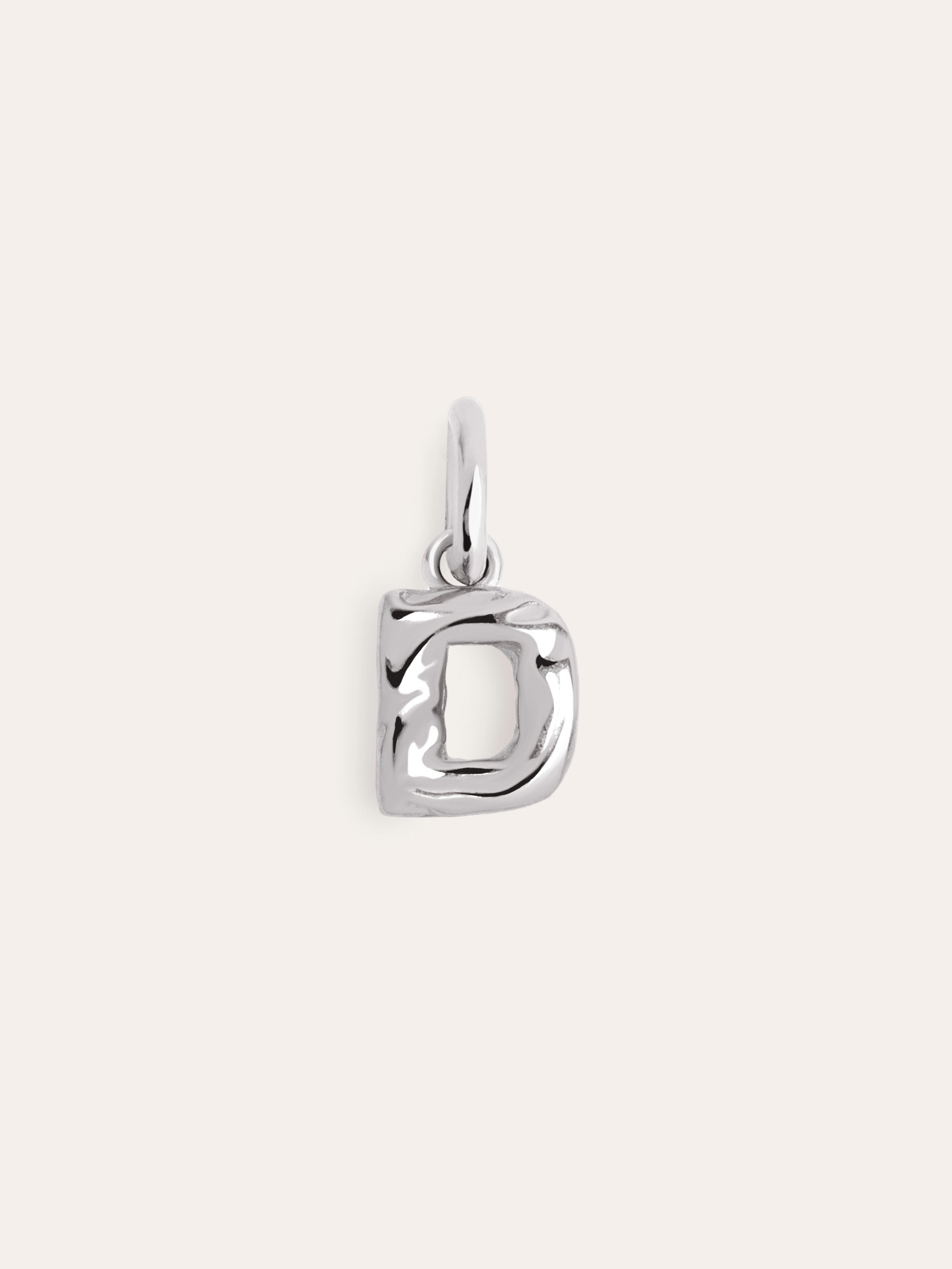 Letter Organic Silver Charm 