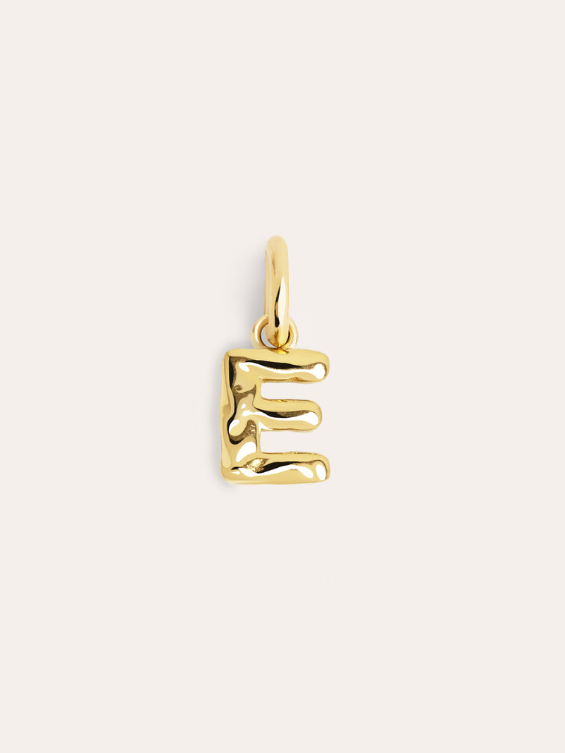 Organic Letter Charm Silber, vergoldet