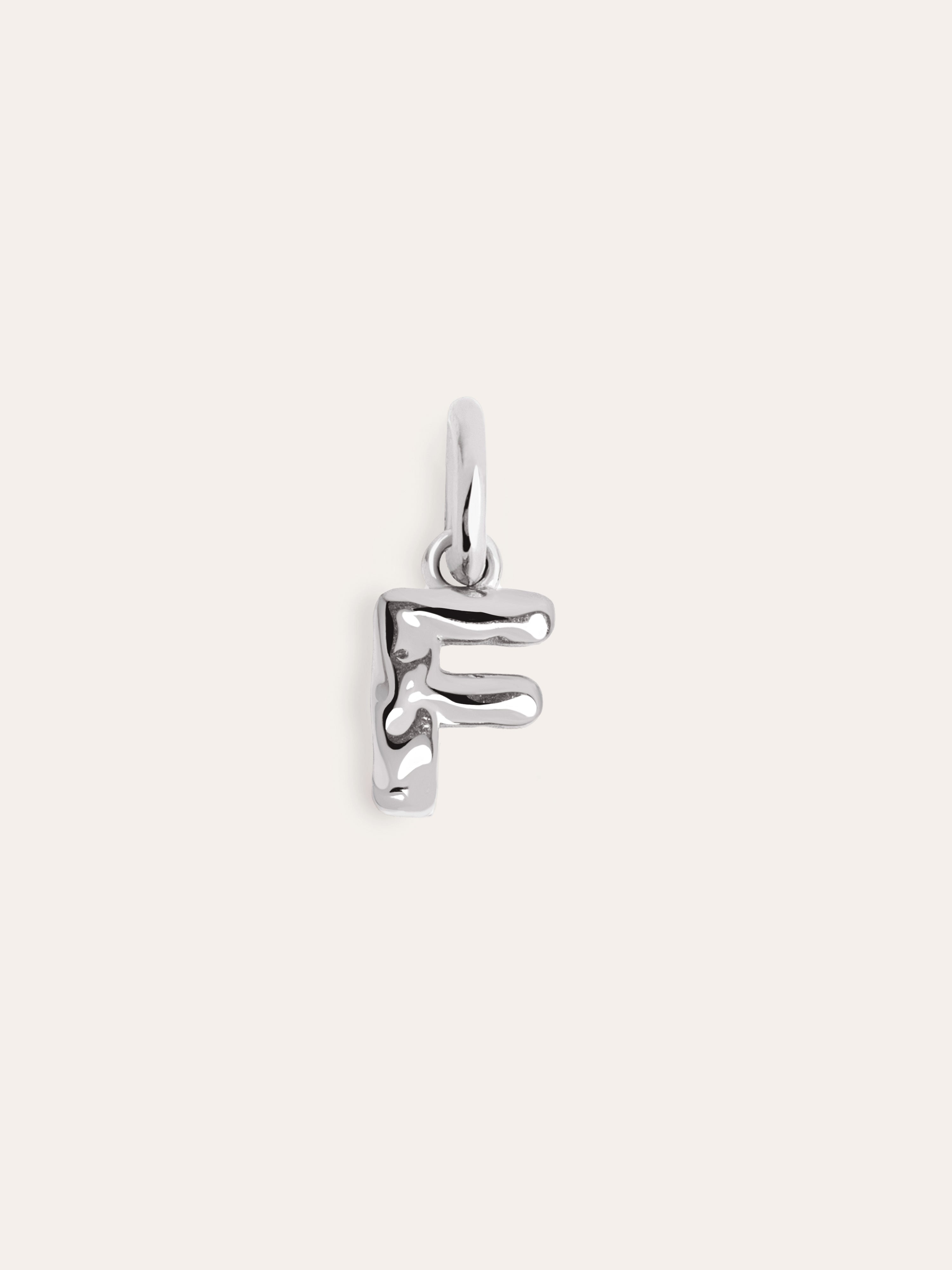 Letter Organic Silver Charm 