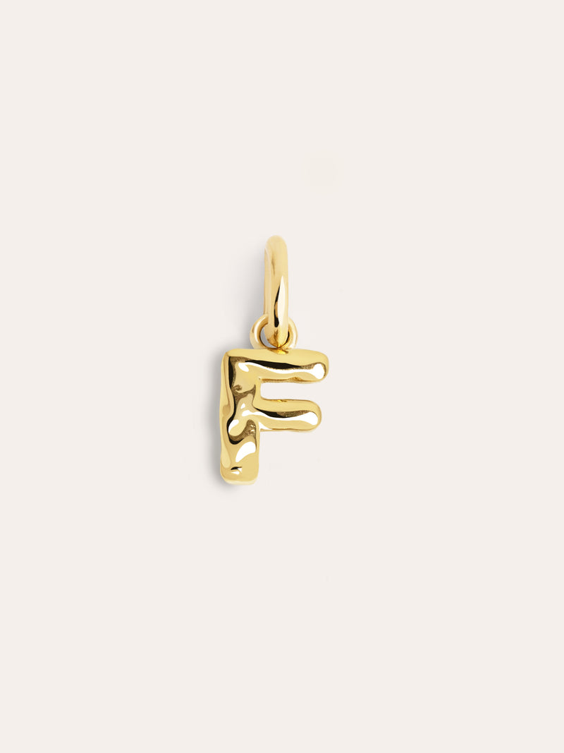 Organic Letter Charm Silber, vergoldet