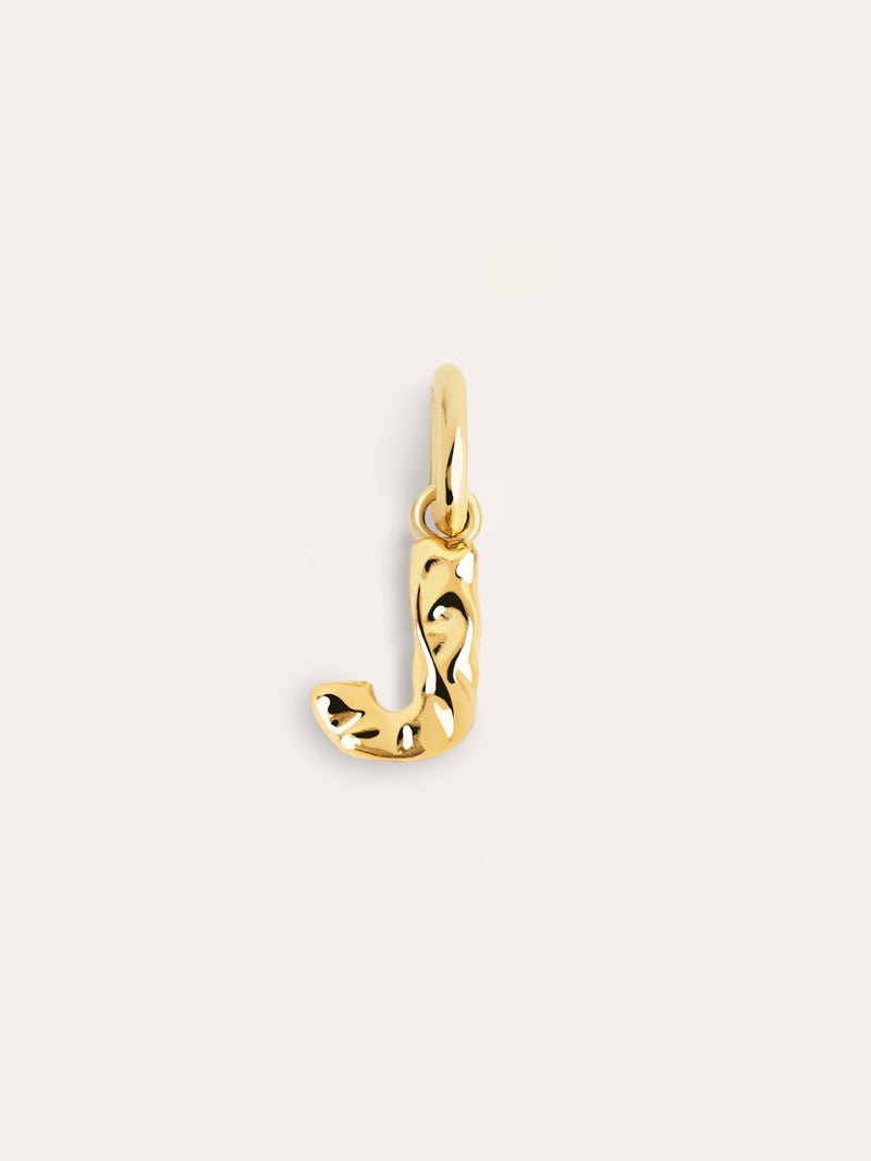 Organic Letter Charm Silber, vergoldet