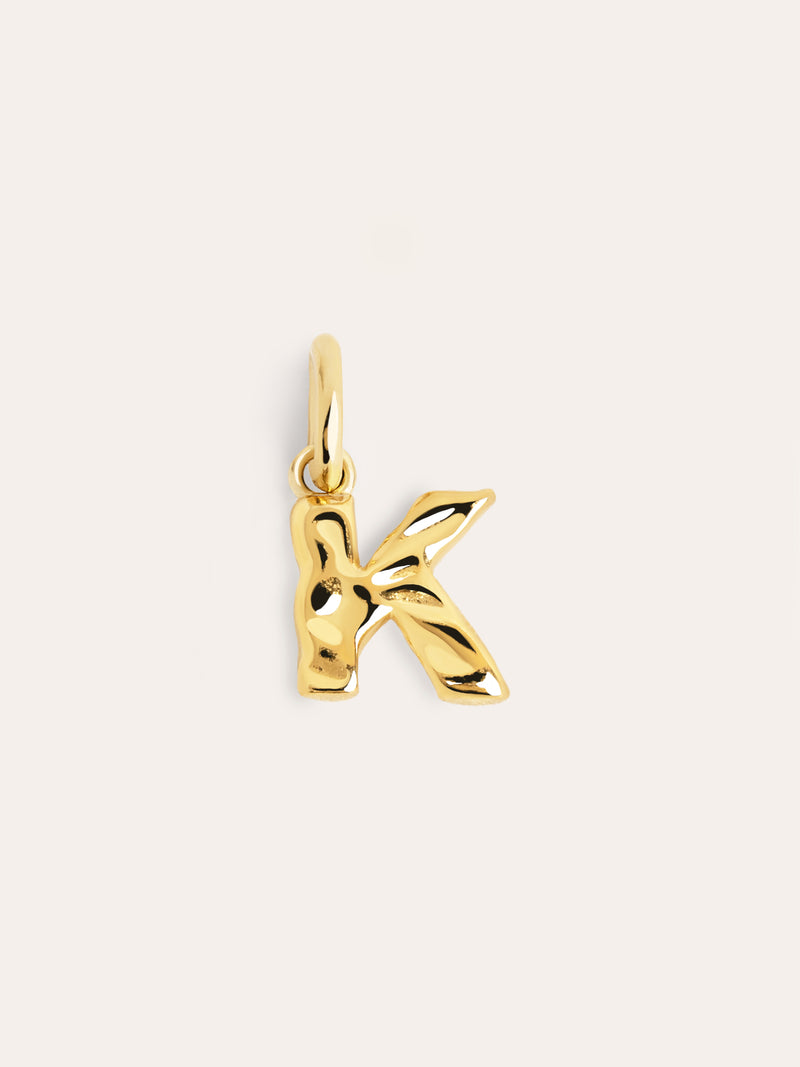 Organic Letter Charm Silber, vergoldet