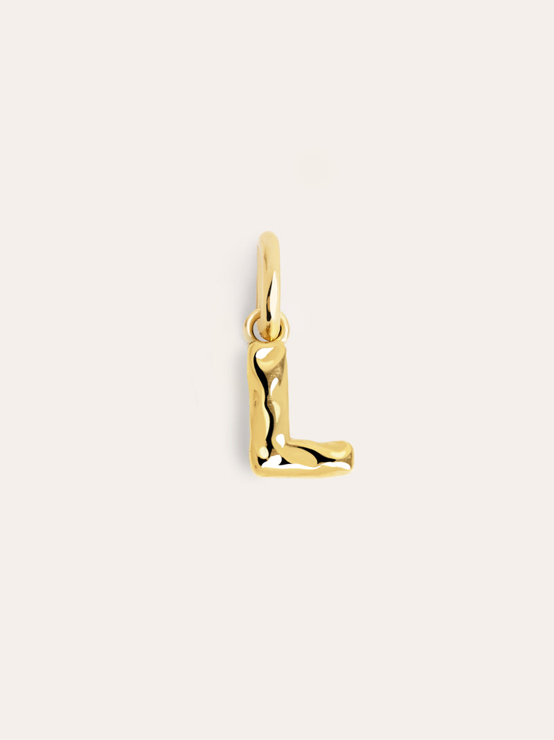 Organic Letter Charm Silber, vergoldet
