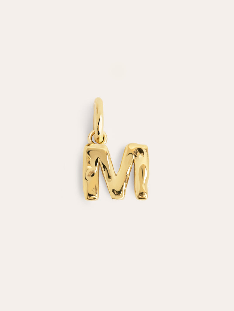 Organic Letter Charm Silber, vergoldet