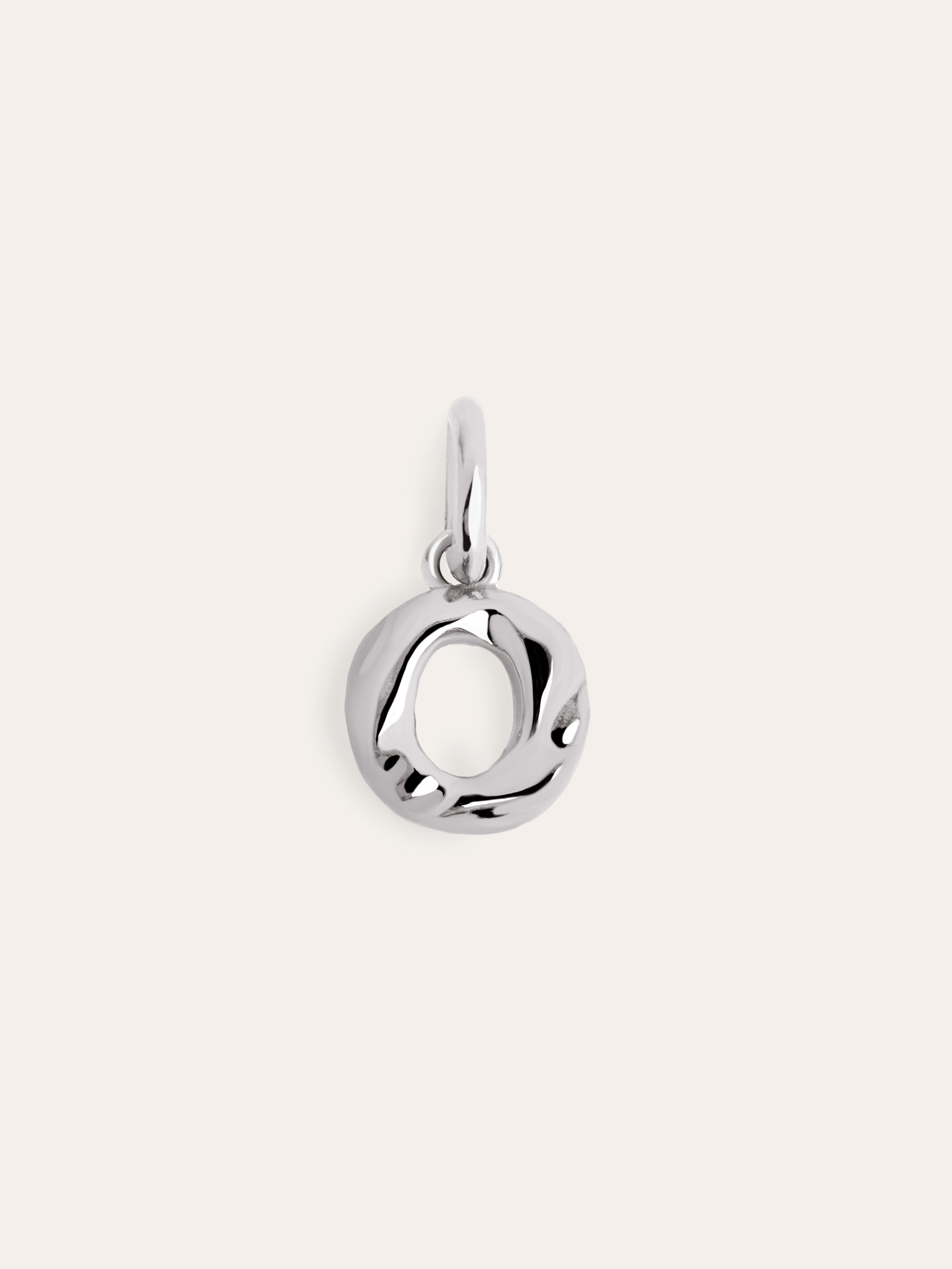 Letter Organic Silver Charm 