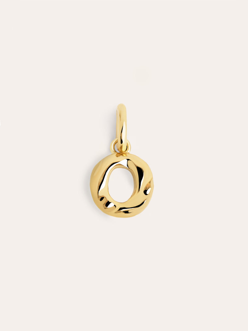 Organic Letter Charm Silber, vergoldet
