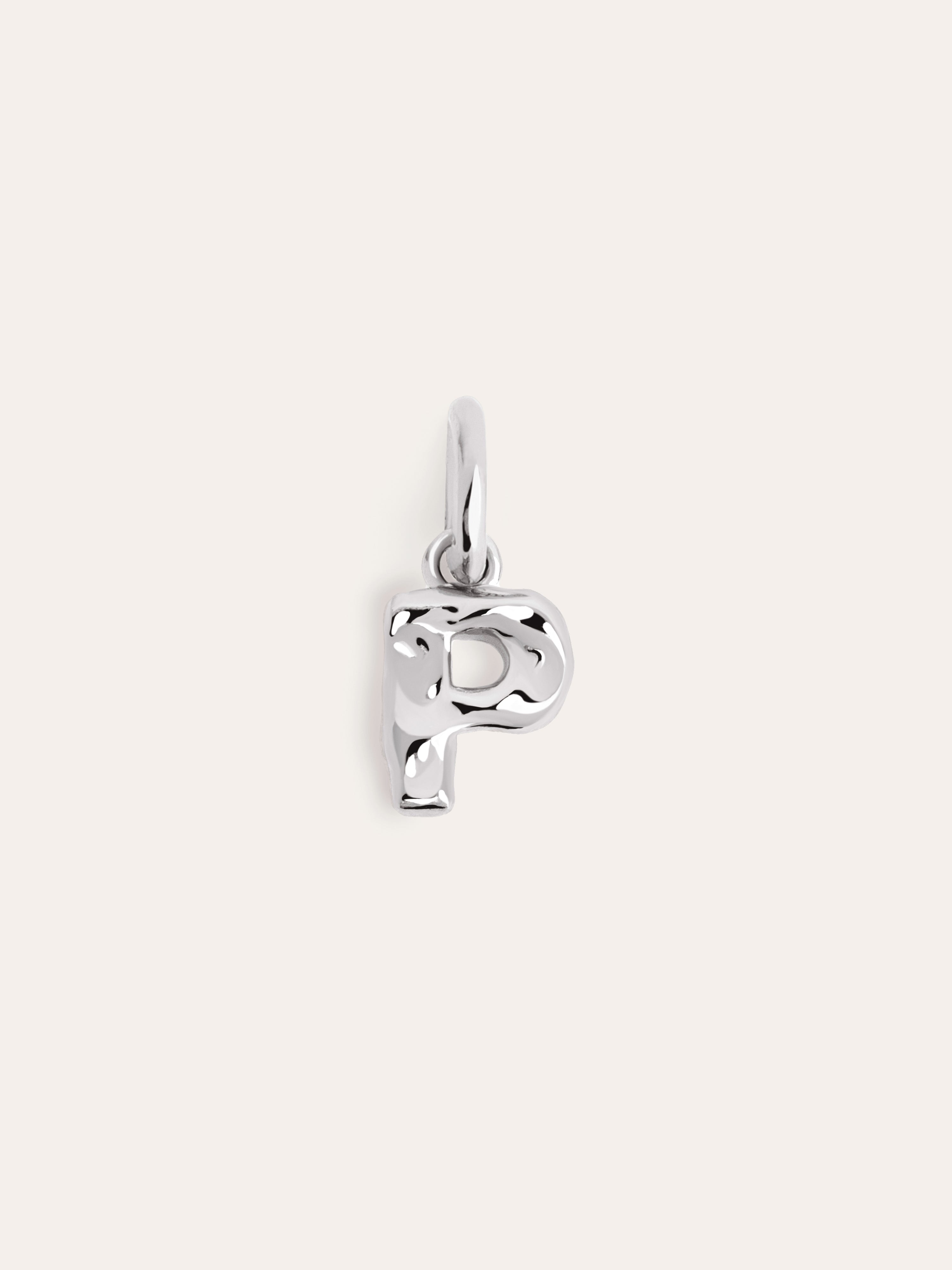 Letter Organic Silver Charm 