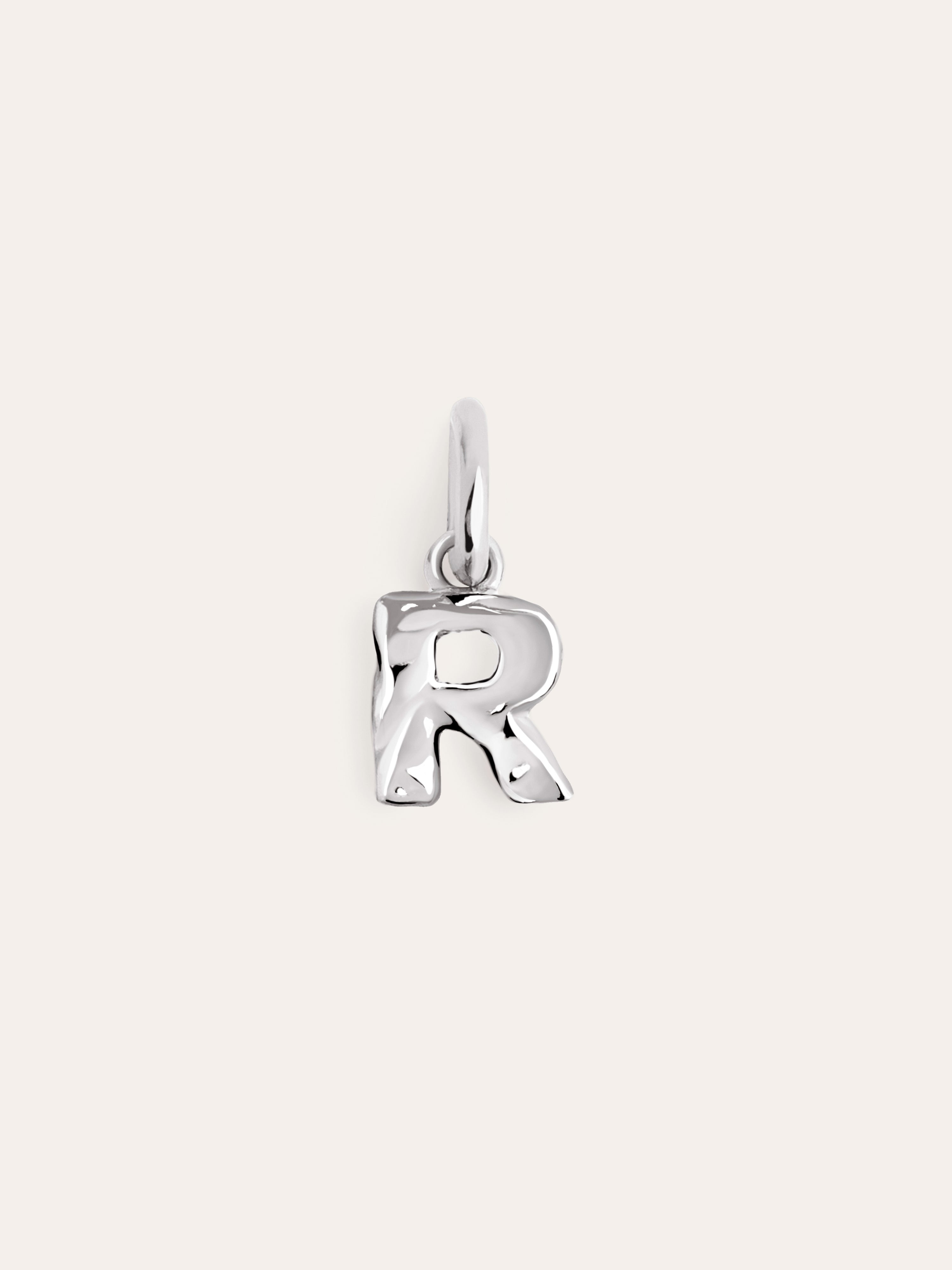 Letter Organic Silver Charm 