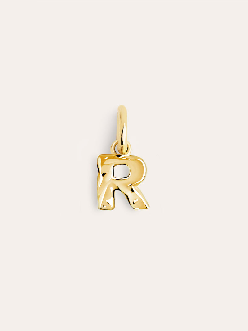 Organic Letter Charm Silber, vergoldet