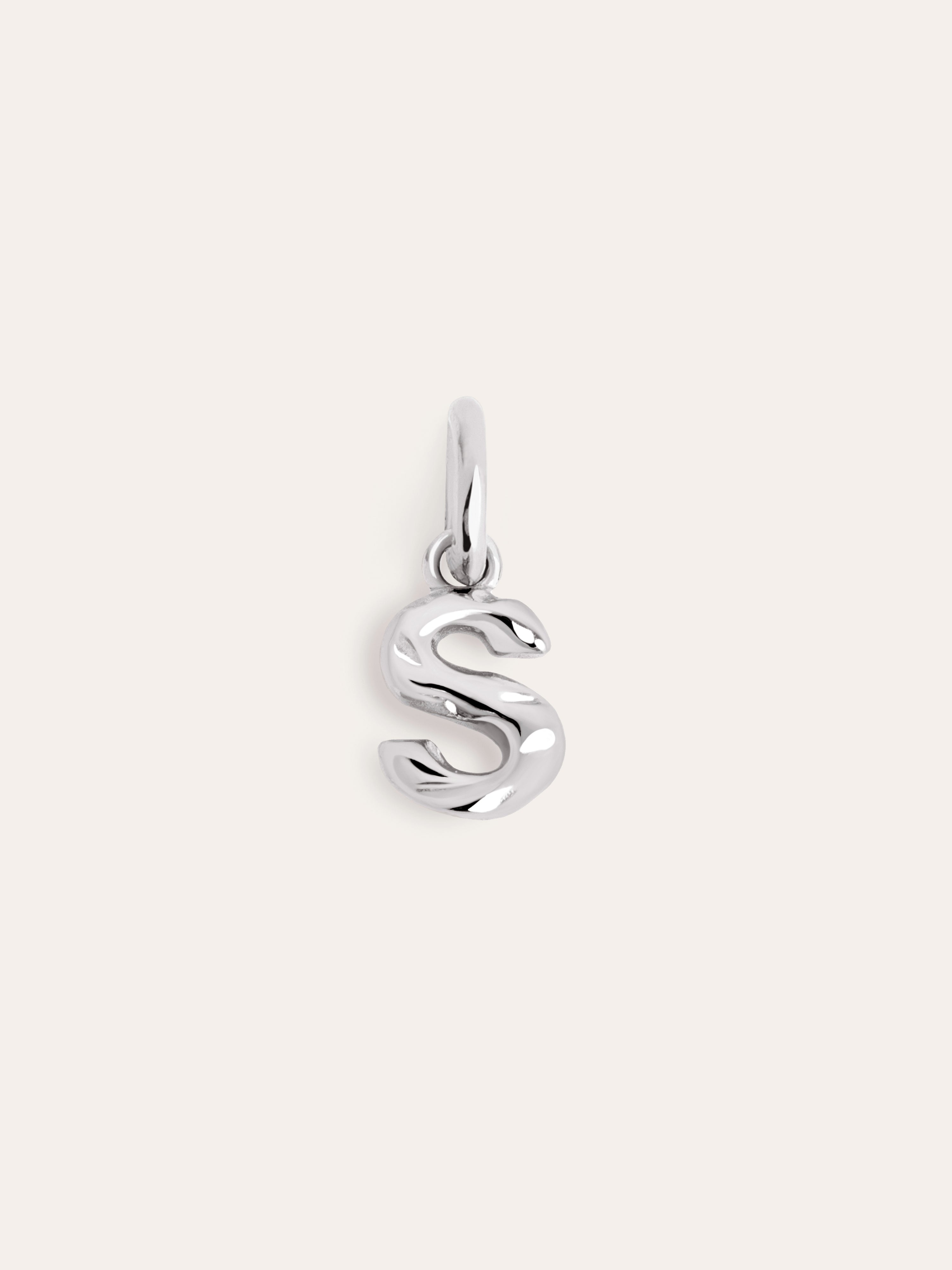 Letter Organic Silver Charm 