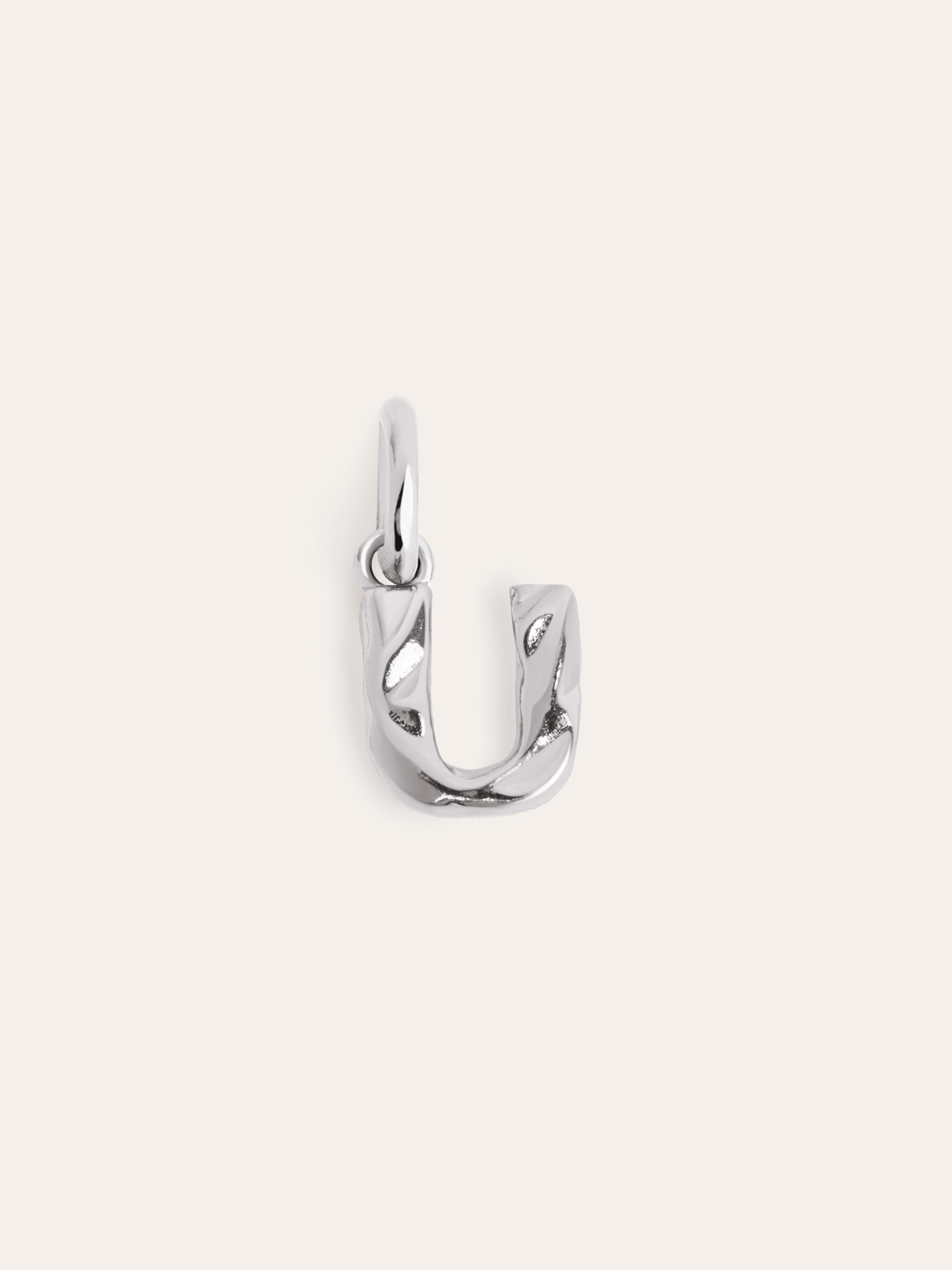 Letter Organic Silver Charm 