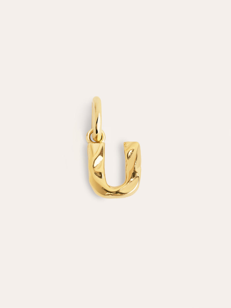 Organic Letter Charm Silber, vergoldet