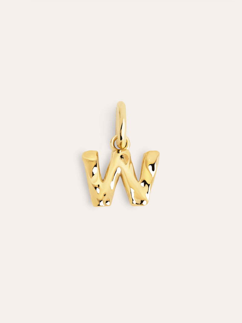Organic Letter Charm Silber, vergoldet