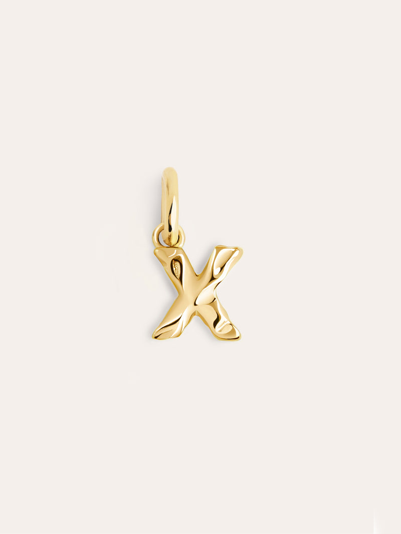 Organic Letter Charm Silber, vergoldet
