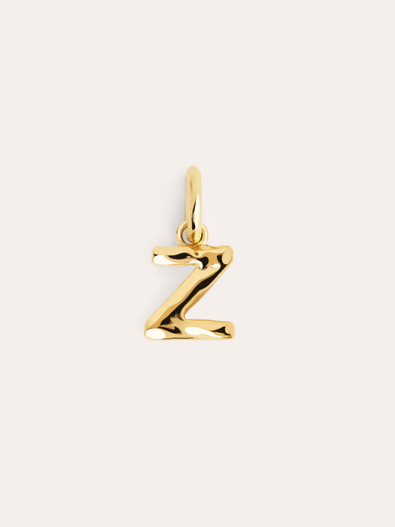 Organic Letter Charm Silber, vergoldet
